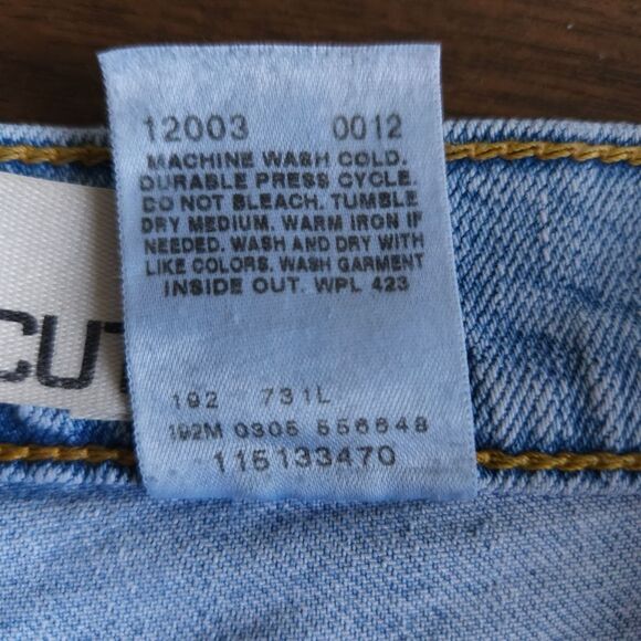 Levi's 513 Slouch Bootcut Jeans Juniors 9 Low Rise Flare Light Wash Raw Hem Y2K - Picture 9 of 11